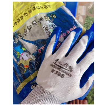 Găng tay phủ nhựa 888 độ ma sát, bám vật cao, cho thao tác tay linh hoạt