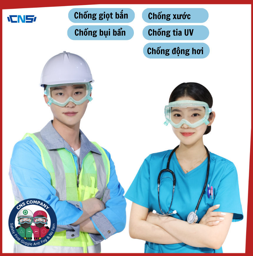 Kính bảo hộ lao động chống văng bắn chất lượng cao