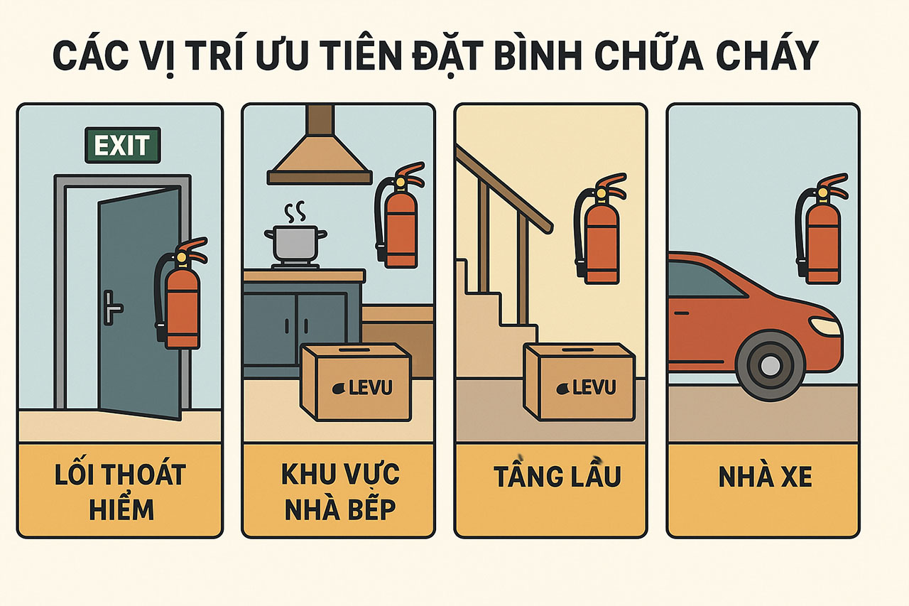 Bình chữa cháy - Đặt ở đâu tối ưu cho văn phòng và bếp ăn?